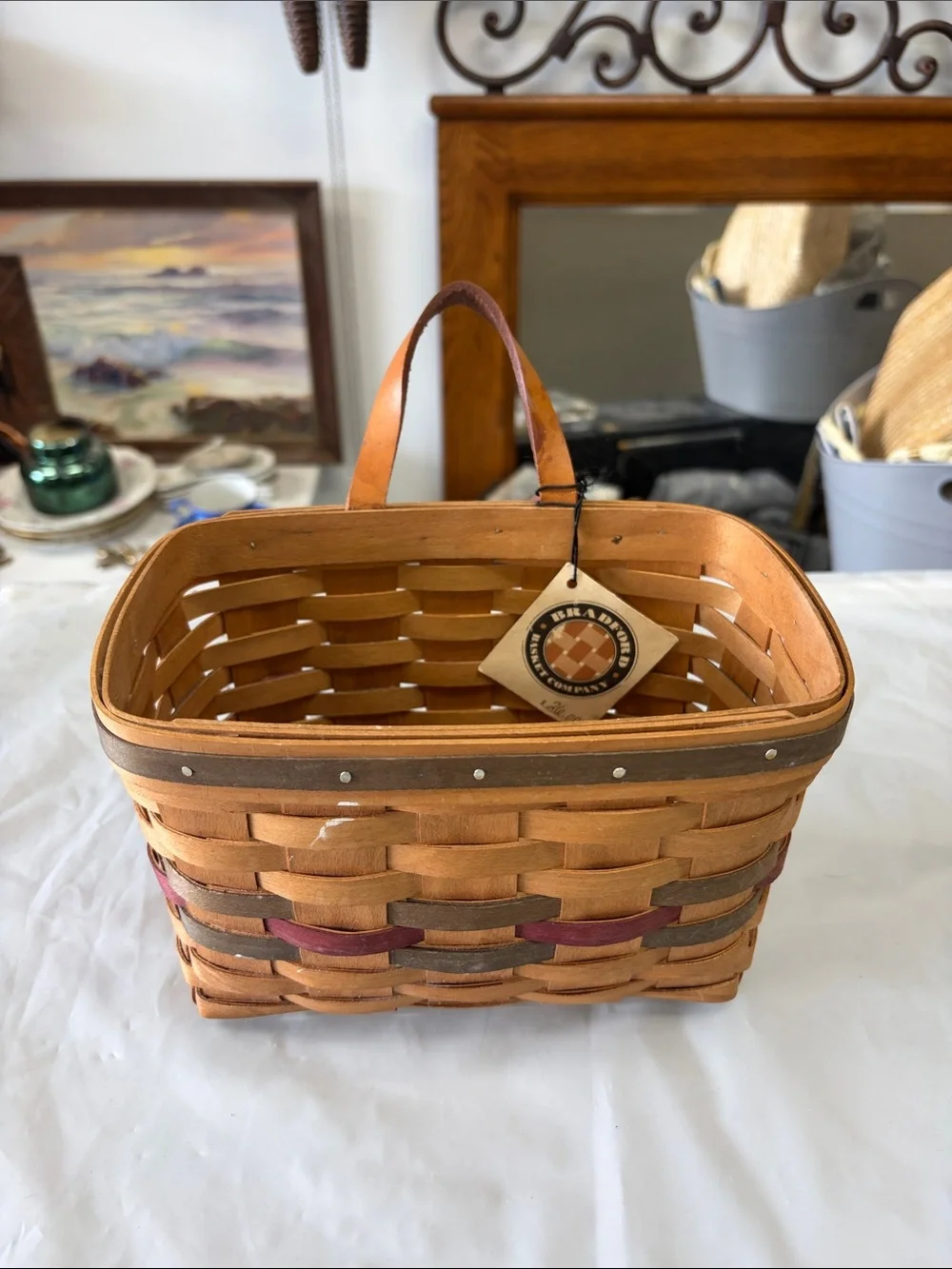 The Bradford Exchange Tan Basket with Brown and Red Accents